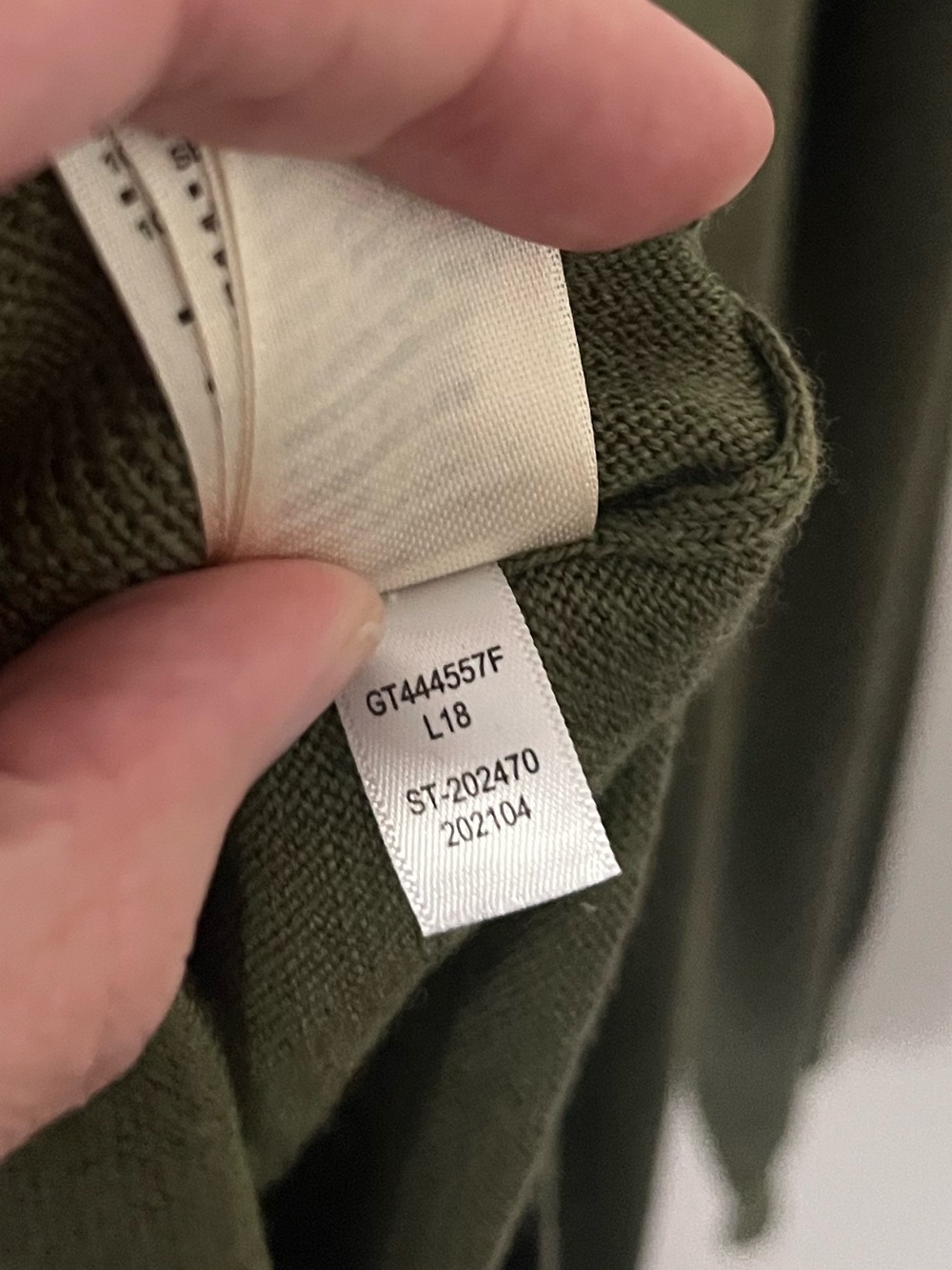 Goodthreads Men’s 100% Merino Wool Quarter Zip Green Sweater Large Tall - Picture 8 of 10